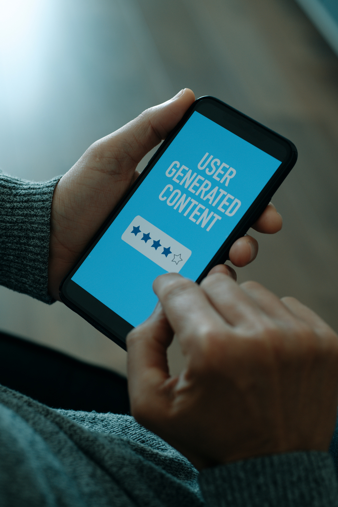 smartphone reads the text user generated content